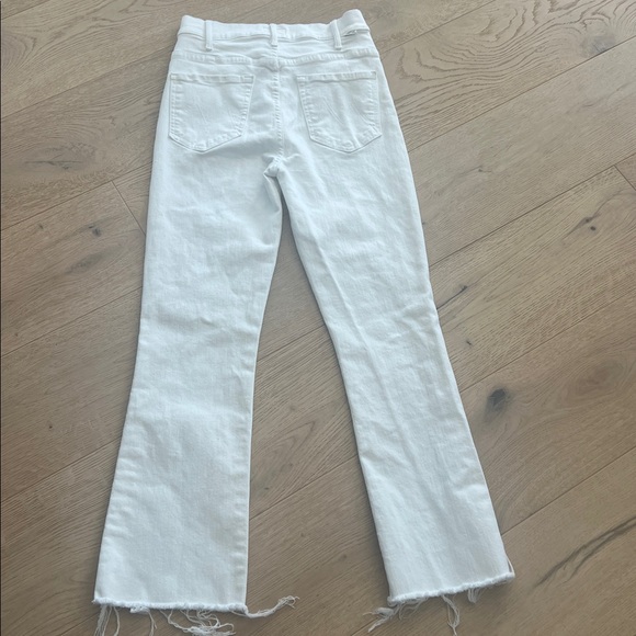 MOTHER The Hustler Ankle Fray Jeans White USA Stretch Size 27